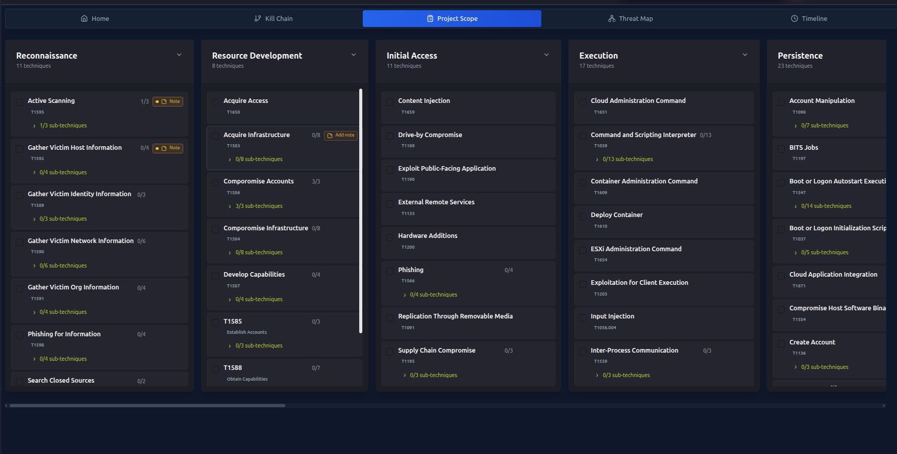 RTF Profile Create Screen